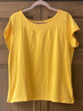5/$15 Laura Ashley Yellow Wide-neck Top 1X